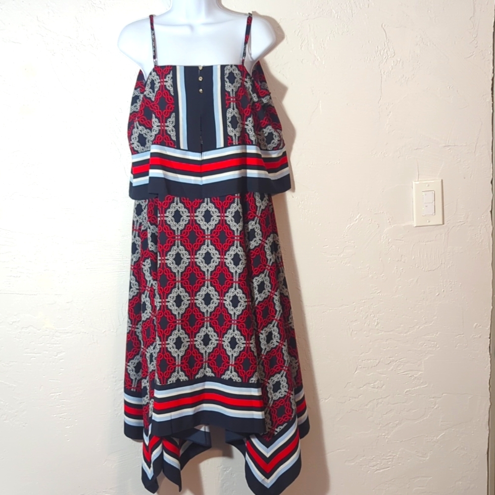 NWT Tommy Hilfiger Red White Blue Nautical Coastal Patriotic 4th Of July Dress - Picture 6 of 9